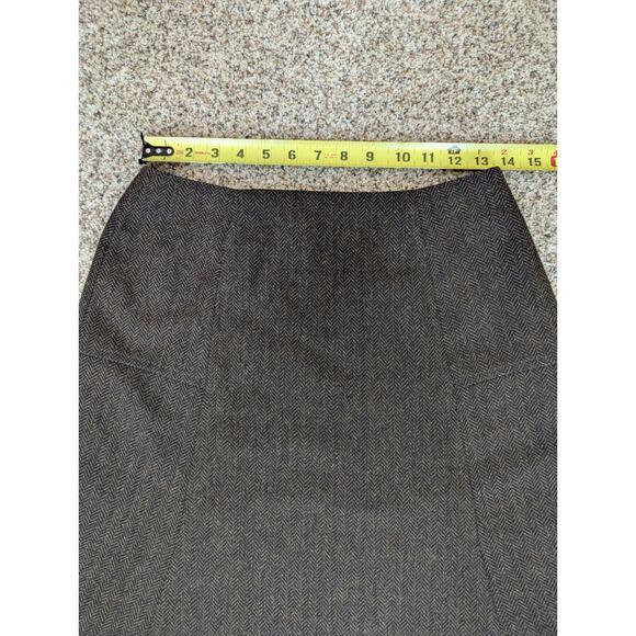 Sundance Womens Brown Wool Blend Herringbone Skirt Size 4 Dark Academia Preppy - Picture 5 of 7